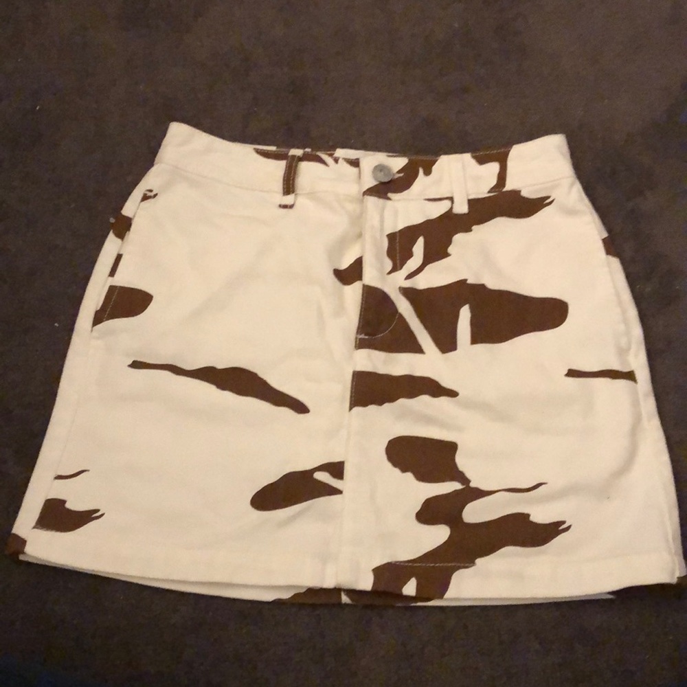 Cow print mini skirt